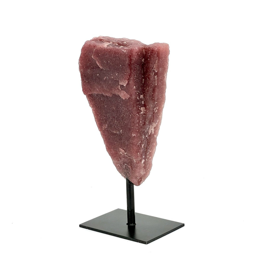 Rough Strawberry Quartz on Metal StandCrystal River Gems