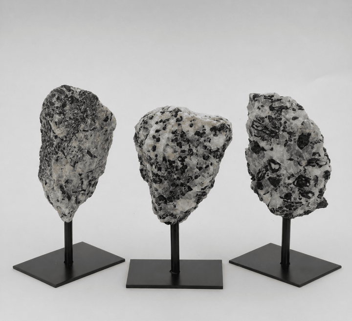 Rough Tourmalated Quartz on Metal StandCrystal River Gems