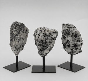 Rough Tourmalated Quartz on Metal Stand