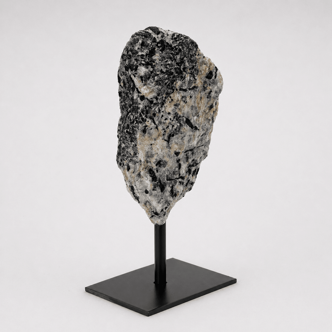 Rough Tourmalated Quartz on Metal StandCrystal River Gems