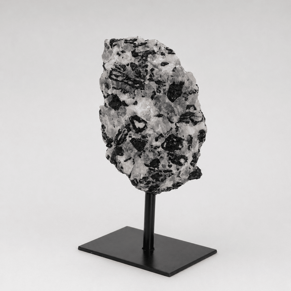 Rough Tourmalated Quartz on Metal StandCrystal River Gems