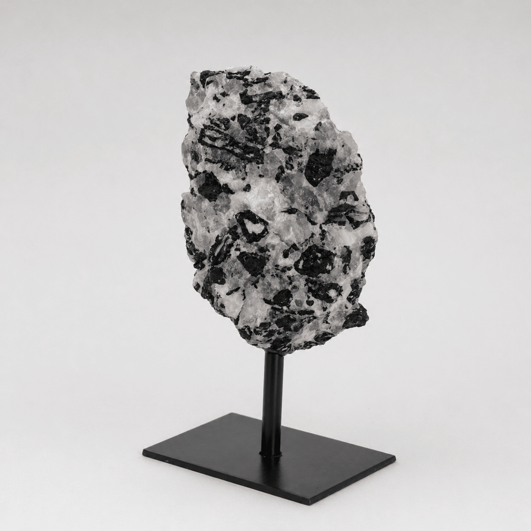 Rough Tourmalated Quartz on Metal StandCrystal River Gems