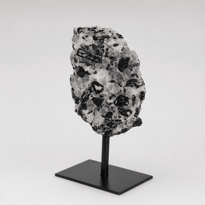 Rough Tourmalated Quartz on Metal StandCrystal River Gems