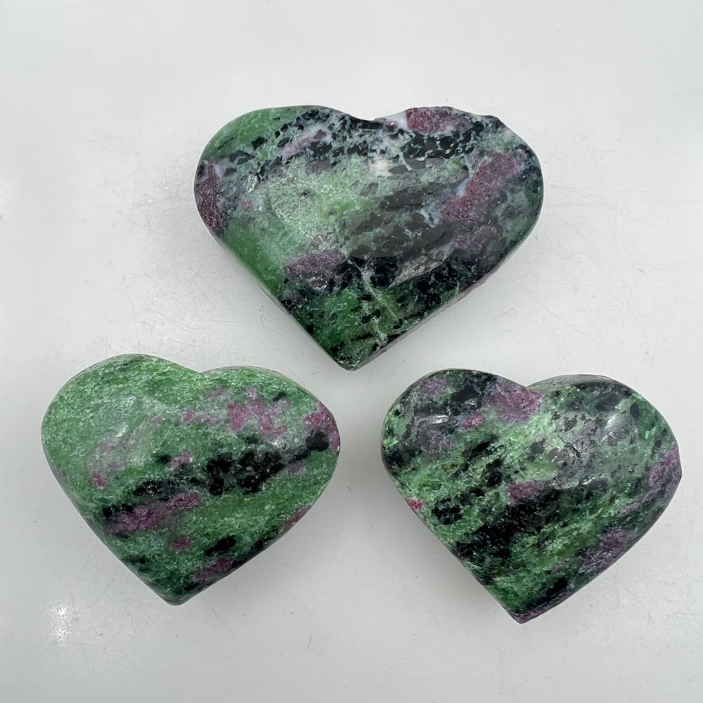 Ruby Zoisite Polished HeartsCrystal River Gems