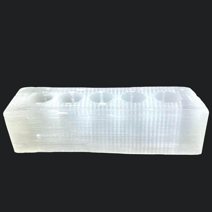 Selenite 5 Tealight Candle Holder 10 inches ( 1 Piece)Crystal River Gems