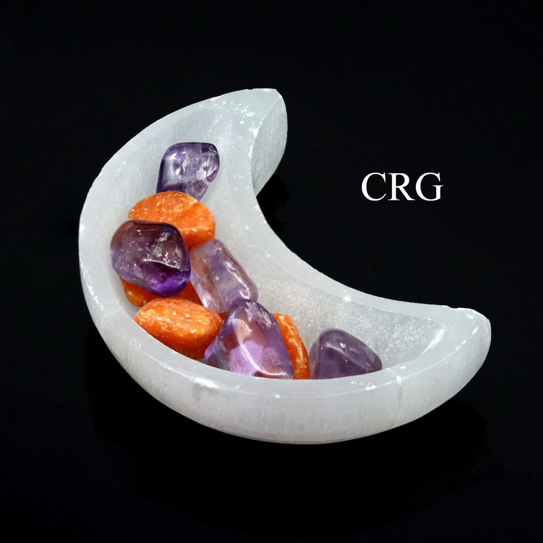 Selenite Crescent Moon Bowl (1 Piece) Size 12 cm Crystal Gemstone Home Decor
