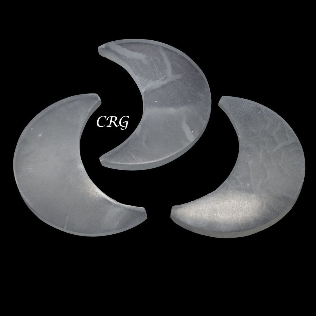 Selenite Crescent Moon Plate (1 Piece) Size 14 cm Crystal Gemstone Slab