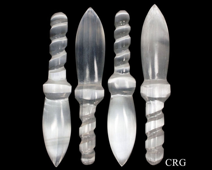 Selenite Dagger with Spiral Handle 7.5 To 8.5 (1 Piece)Crystal River Gems