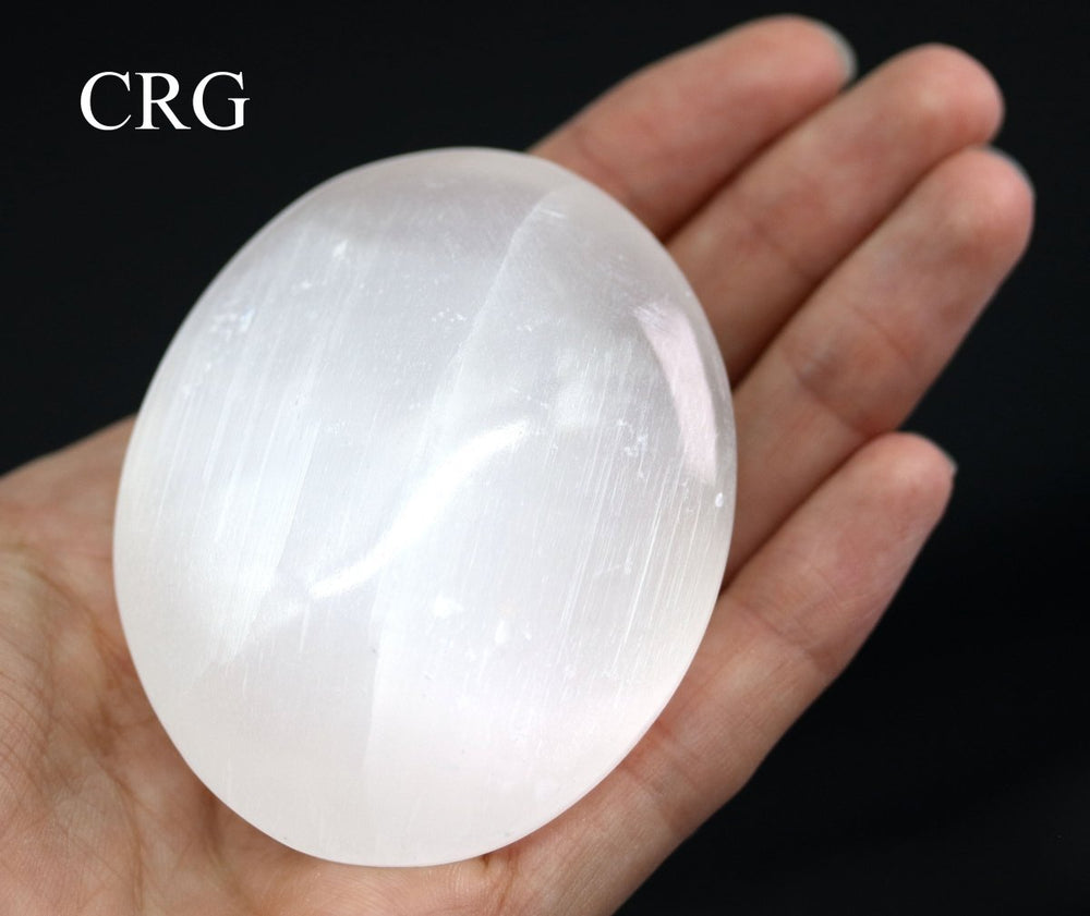 Selenite Gallet Palm Stone (4 Pieces) Size 50 to 65 mm Crystal Gemstone Worry Pocket Stone