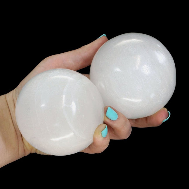 Selenite Gemstone Sphere (1 Piece) Size 60 to 70 mm Polished Crystal Ball