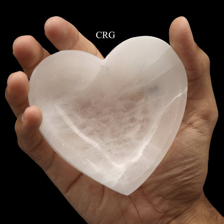 Selenite Heart Bowl (1 Piece) Size 10 cm Crystal Gemstone Home Decor
