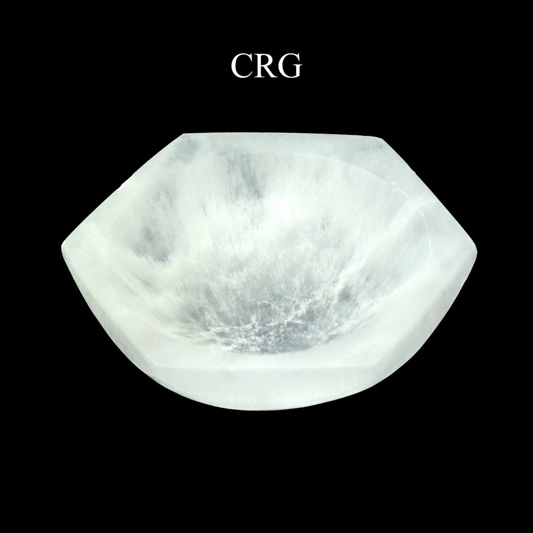 Selenite Hexagon Bowl (1 Piece) Size 12 cm Hand-Carved Crystal Gemstone Decor