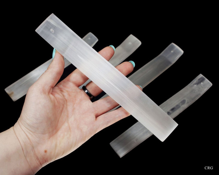 Selenite Incense Stick Holder (6 Pieces) Size 7 Inches Bulk Wholesale Lot Crystal Home Decor