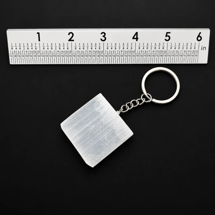 Selenite Rectangle Keychain (40 mm) (1 Piece)Crystal River Gems