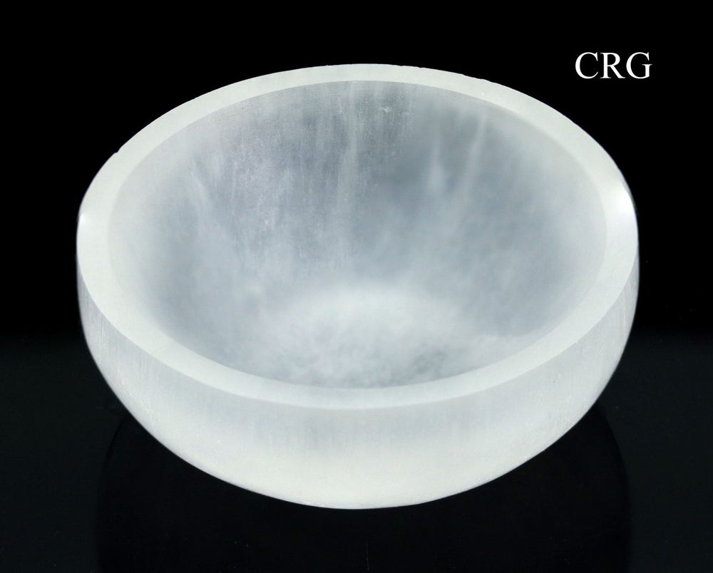 Selenite Round Bowl (1 Piece) Size 8 cm Crystal Gemstone Home DecorCrystal River Gems