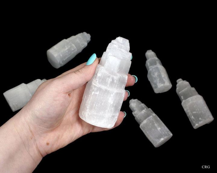 Selenite Small Skyscraper Tower 4 inches (1 Piece)Crystal River Gems