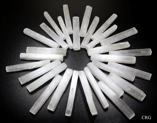 Selenite Small Sticklette (1 Piece) Size 2.75 to 3 Inches Hand Carved Polished Gemstone Decor