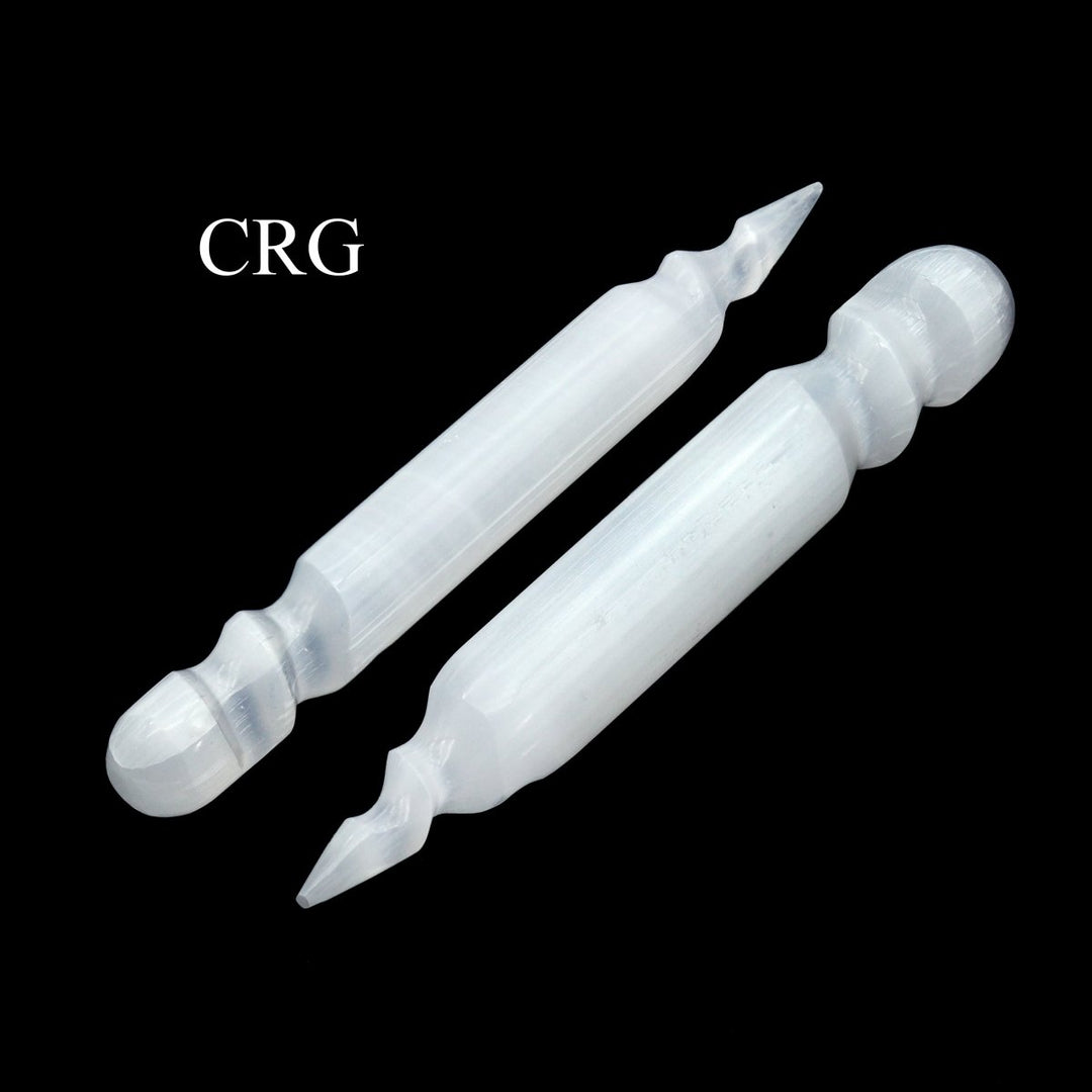 Selenite Spiral Thorn Wand (2 Pieces) Size 5.5 to 6.5 Inches Crystal Gemstone