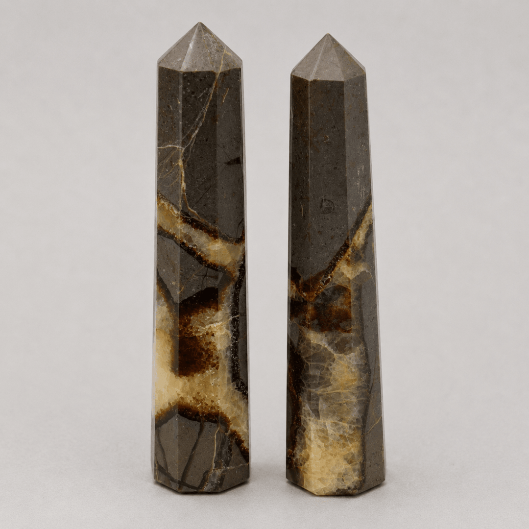 Septarian Calcite Octagon Tower (Set of 2)Crystal River Gems