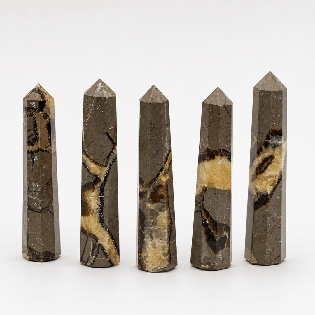 Septarian Calcite Octagon Tower (Set of 2)Crystal River Gems