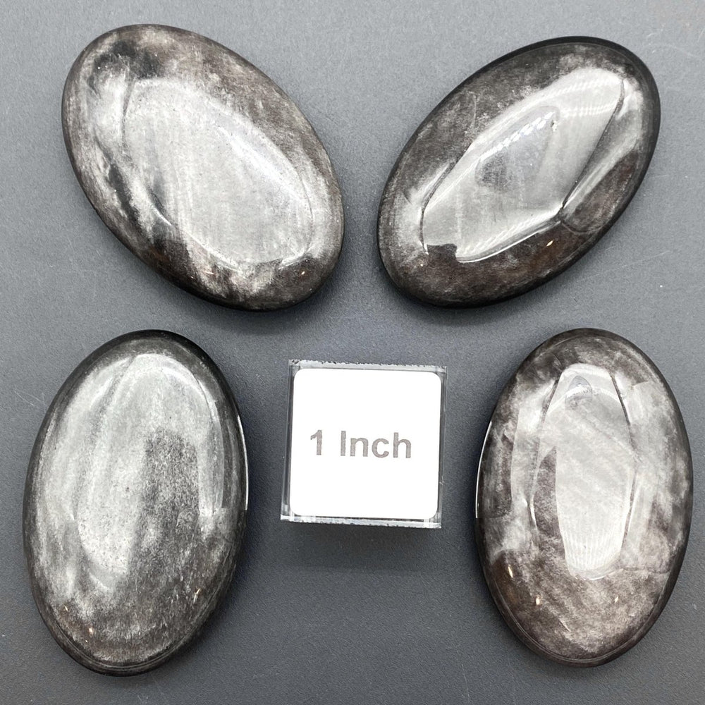 Silver Sheen Obsidian Palm Pocket StonesCrystal River Gems