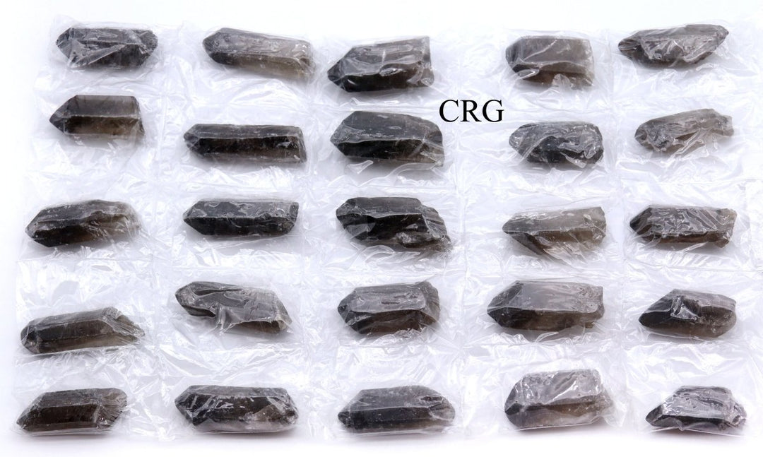 Smoky Quartz Crystal Points Large Sheet (25 Pieces) Size 4 to 6 cm Bulk Wholesale LotCrystal River Gems