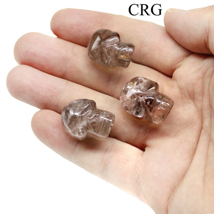 Smoky Quartz Gemstone Skull (5 Pieces) Size 30 mm Crystal Carving Shape