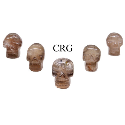 Smoky Quartz Gemstone Skull (5 Pieces) Size 30 mm Crystal Carving Shape
