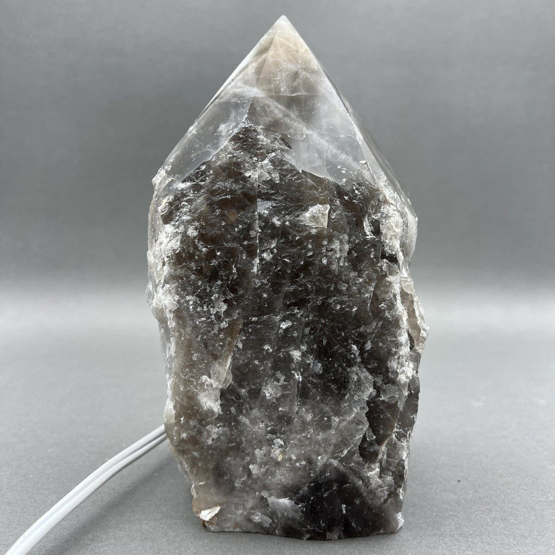 Smoky Quartz Top Polished Lamp with Cord and Bulb (1 Set) Gemstone Home Decor Wholesale Crystal SupplyCrystal River Gems