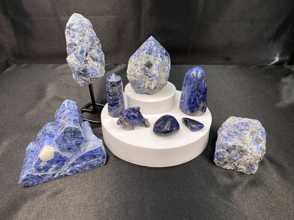 Sodalite Crystal Bundle Lot (9 Pieces) Bulk Wholesale Gemstone Décor CollectionCrystal River Gems