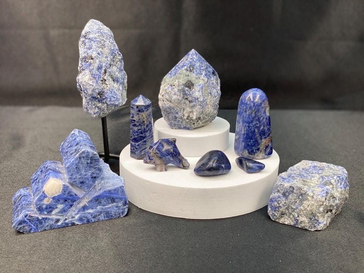 Sodalite Crystal Bundle Lot (9 Pieces) Bulk Wholesale Gemstone Décor CollectionCrystal River Gems