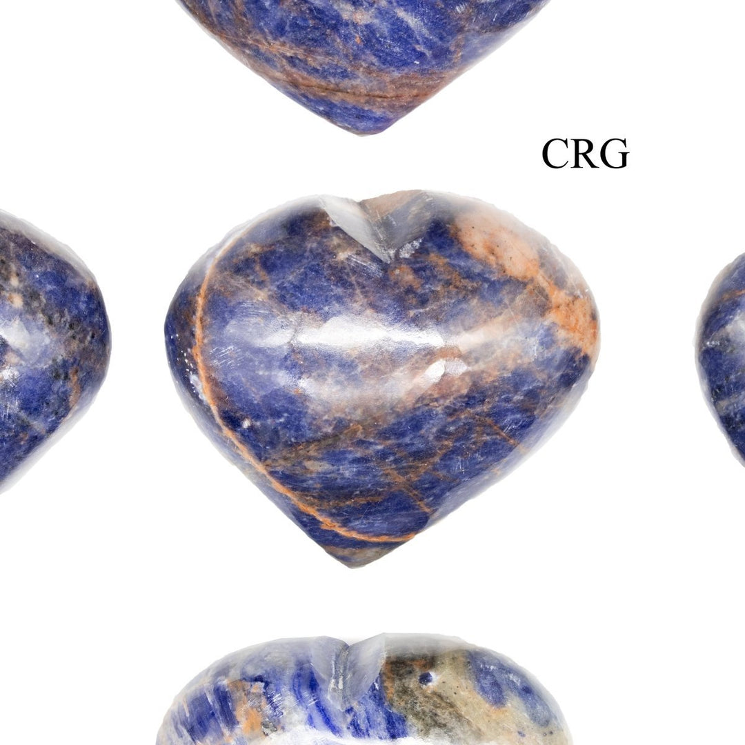 Sodalite Puffy Heart (5 Pieces) Size 1.5 Inches Crystal Gemstone Shape