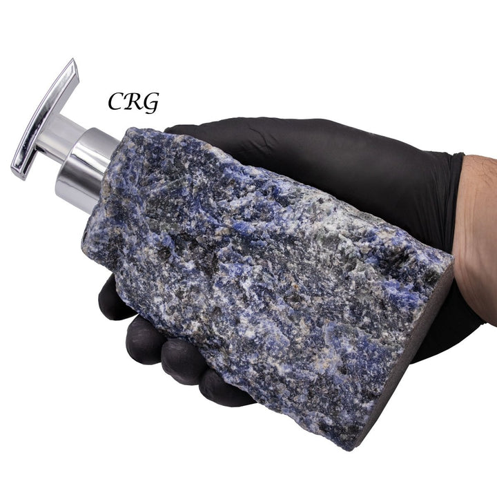 Sodalite Rough Soap Dispenser (1 Piece) Size 6.5 to 7.5 Inches Crystal Gemstone Home DecorCrystal River Gems