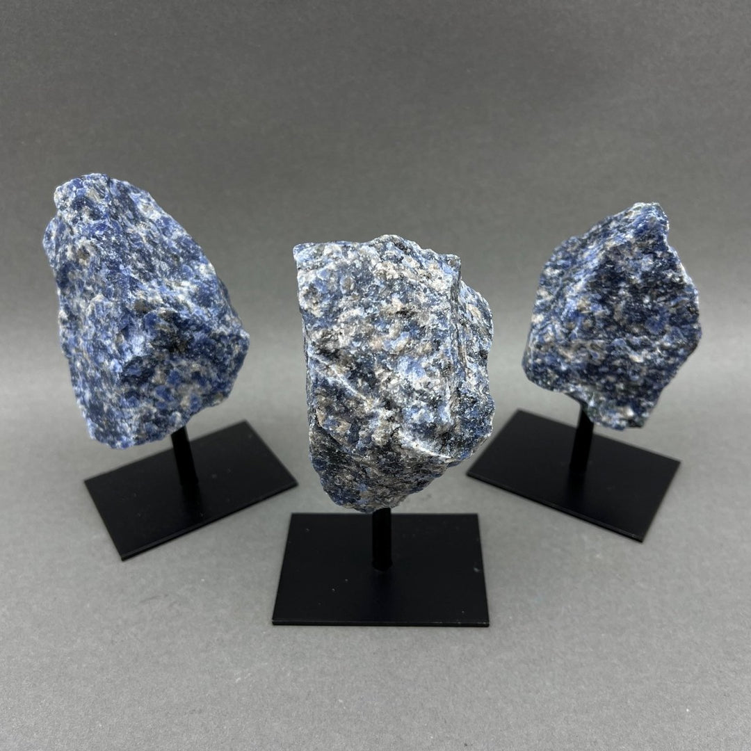 Sodalite Rough Specimen on Metal Stand Gemstone Home Decor Wholesale Crystal SupplyCrystal River Gems