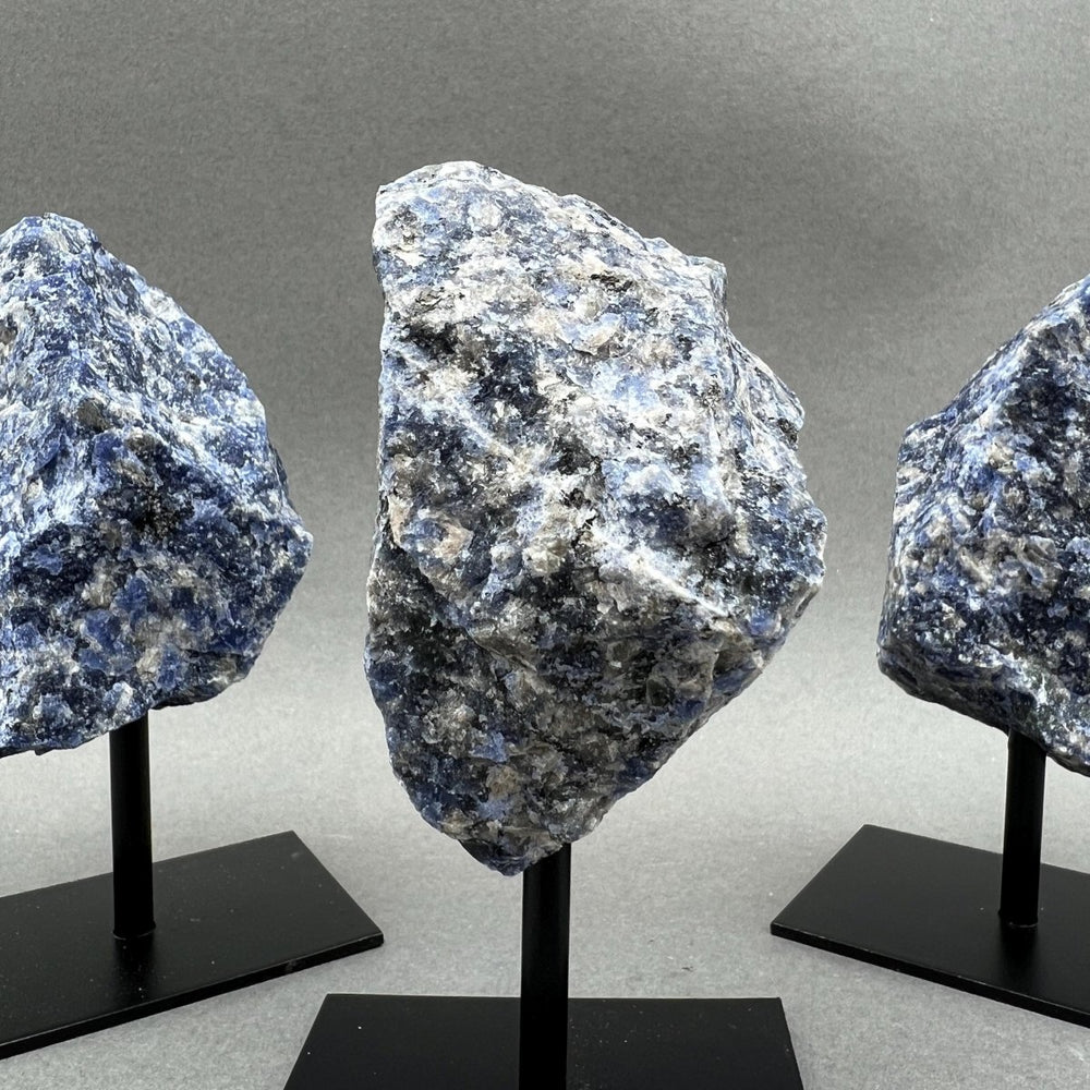 Sodalite Rough Specimen on Metal Stand Gemstone Home Decor Wholesale Crystal SupplyCrystal River Gems