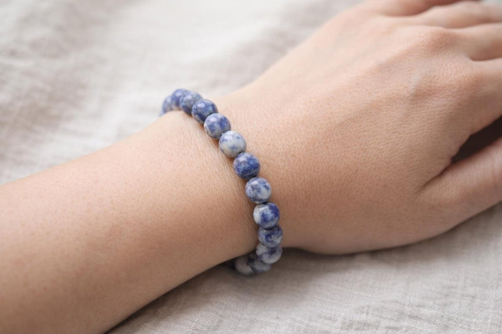 Sodalite Round Bead Stretch Bracelet (8 mm)Crystal River Gems