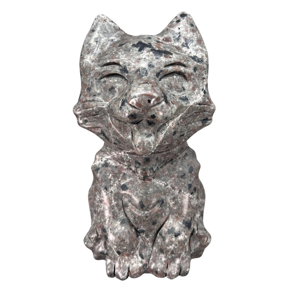 Sodalite Syenite Dog Gemstone (1 Piece) Size 6 Inches UV Reactive Crystal Animal CarvingCrystal River Gems