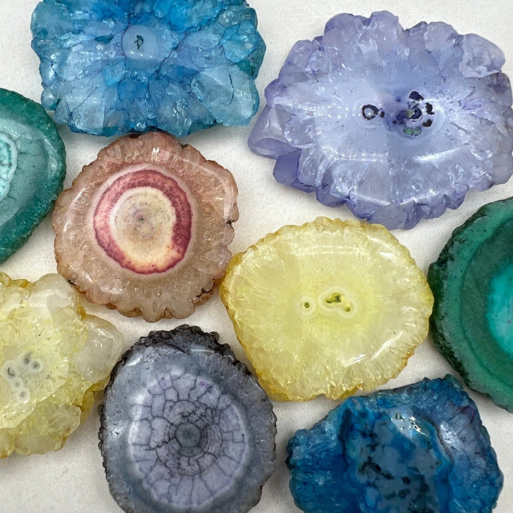 Solar Quartz Dyed Stalactite Slices (8 Ounce Lot)Crystal River Gems