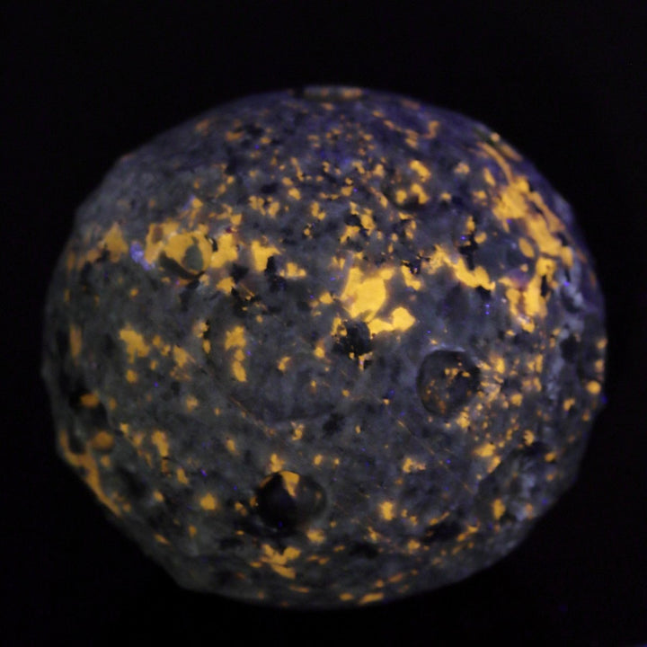 Syanite Sodalite Moon Carving with UV Flashlight ComboCrystal River Gems