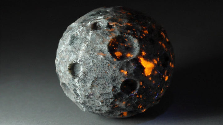 Syanite Sodalite Moon Carving with UV Flashlight ComboCrystal River Gems
