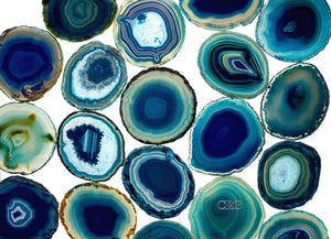 Teal Agate Slice (Size #5) (5 to 5.5 inches) Grade A Brazilian Agate Geode