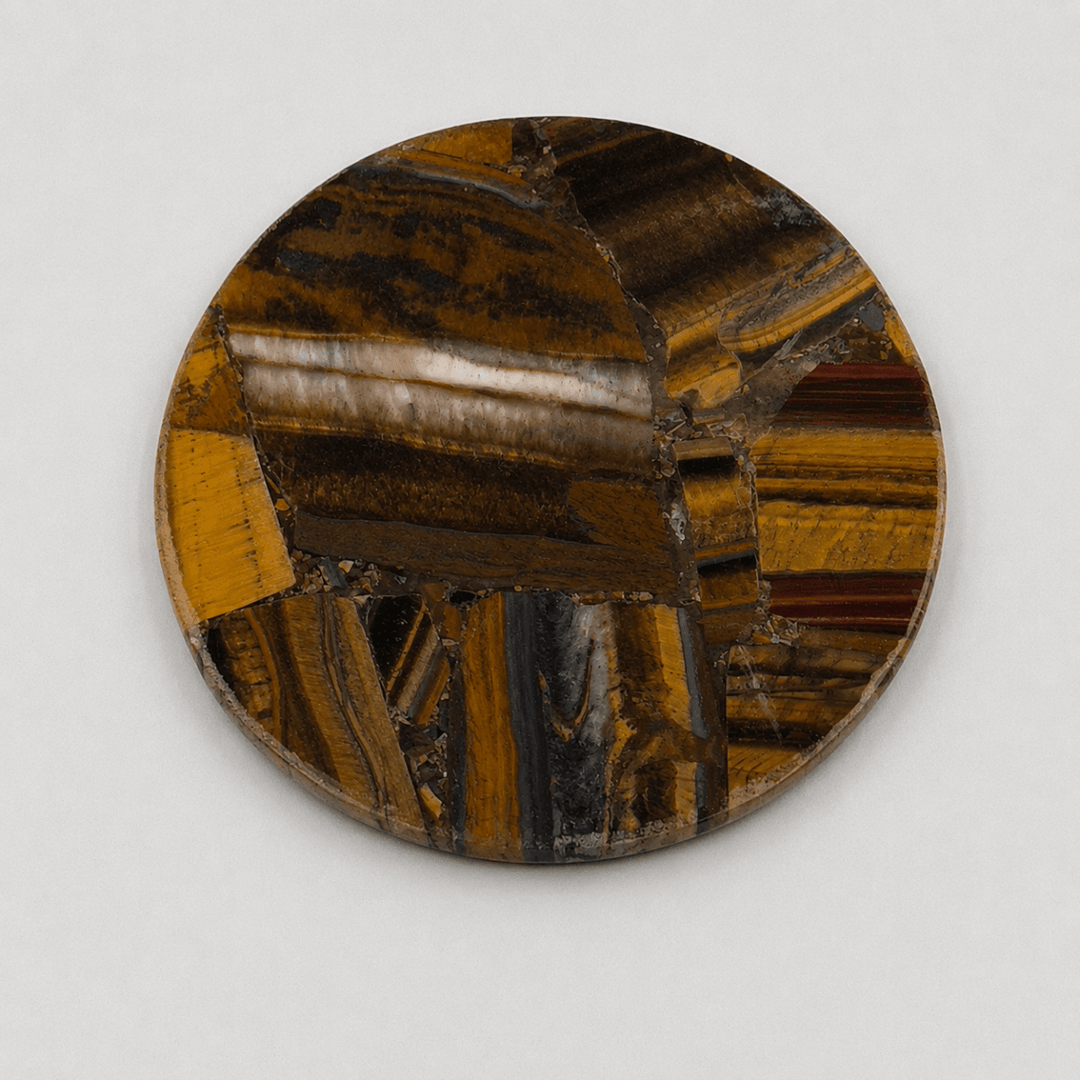 Tiger Eye Resin Coaster (1 Piece) Size 4 Inches Round Crystal Table DecorCrystal River Gems