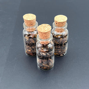 Tiger's Eye Chips In Bottle With Cork (1 Piece)