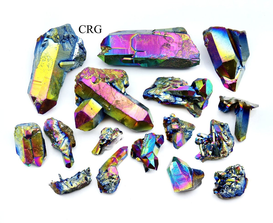 Titanium Aura Quartz Clusters (1 Pound) Size 50 to 250 Grams Bulk Wholesale Lot Crystal Gemstones