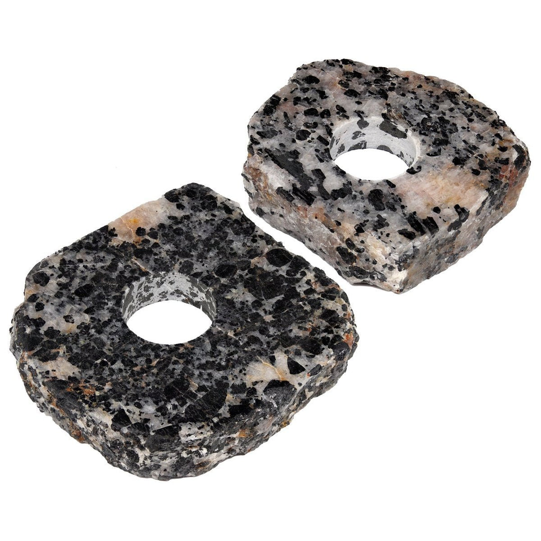 Tourmalated Quartz Candle Holder Slab (1 Piece) Size 4.5 to 5 Inches Crystal Gemstone Decor