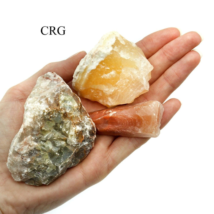 Tricolor Red Calcite Rough Rock (Size 1.5 to 2.5 Inches) Bulk Wholesale Lot Crystal MineralsCrystal River Gems