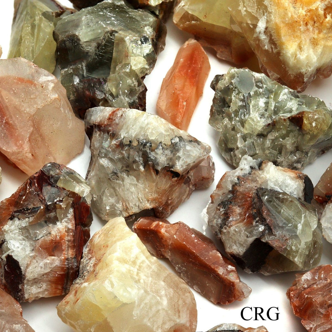 Tricolor Red Calcite Rough Rock (Size 1.5 to 2.5 Inches) Bulk Wholesale Lot Crystal MineralsCrystal River Gems