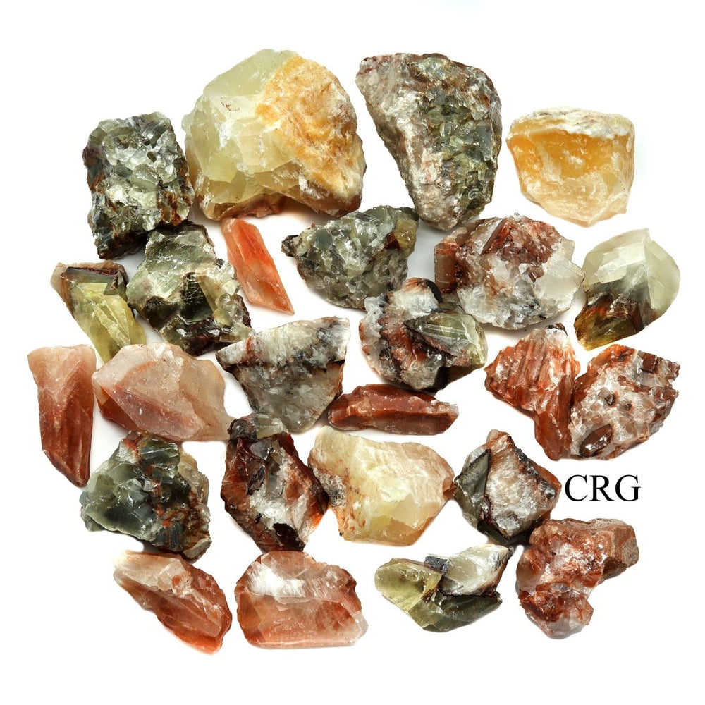 Tricolor Red Calcite Rough Rock (Size 1.5 to 2.5 Inches) Bulk Wholesale Lot Crystal MineralsCrystal River Gems