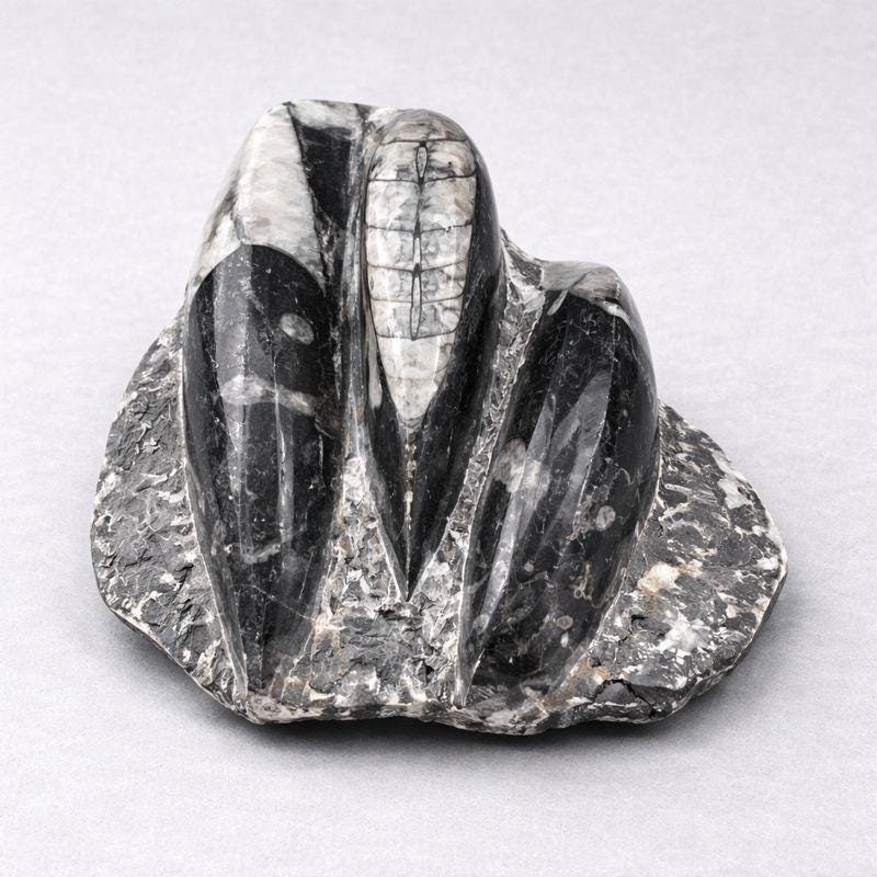 Triple Orthoceras Fossil Plate Slab (1 Piece) Crystal Gemstone Home DecorCrystal River Gems