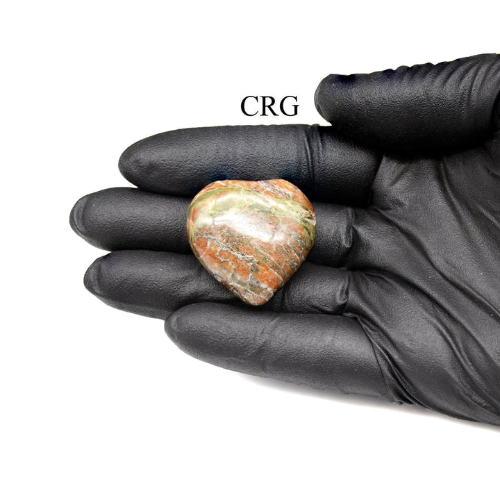 Unakite Puffy Hearts (5 Pieces) Size 1 to 2 Inches Small Polished Gemstone ShapesCrystal River Gems